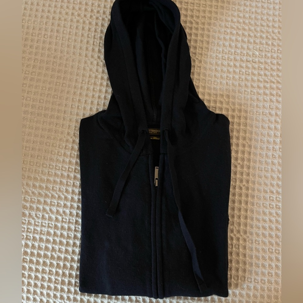 Gutteridge Navy Blue Cashmere Blend Zip-Up Hoodie – Size M